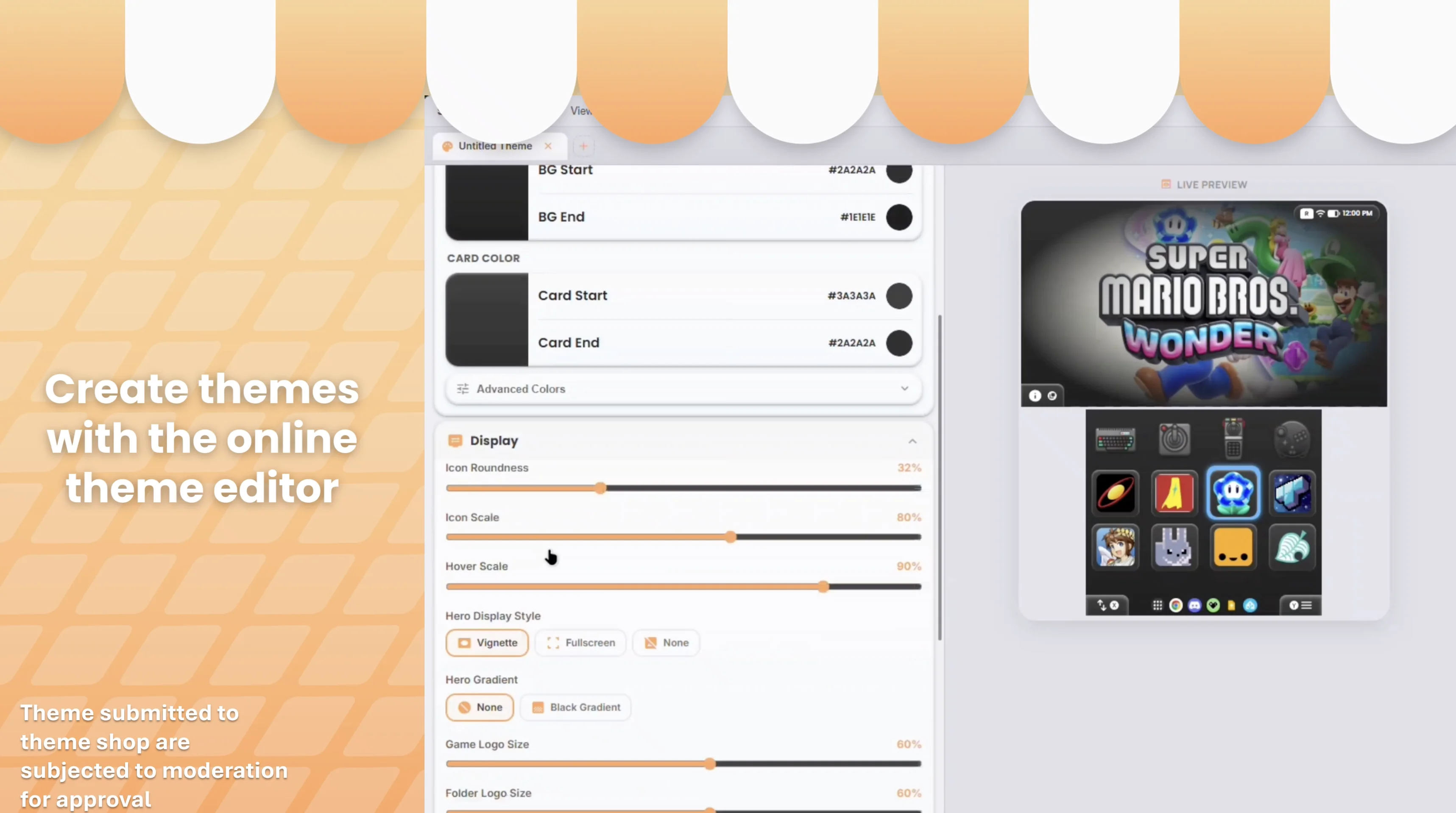 Theme Builder with live preview