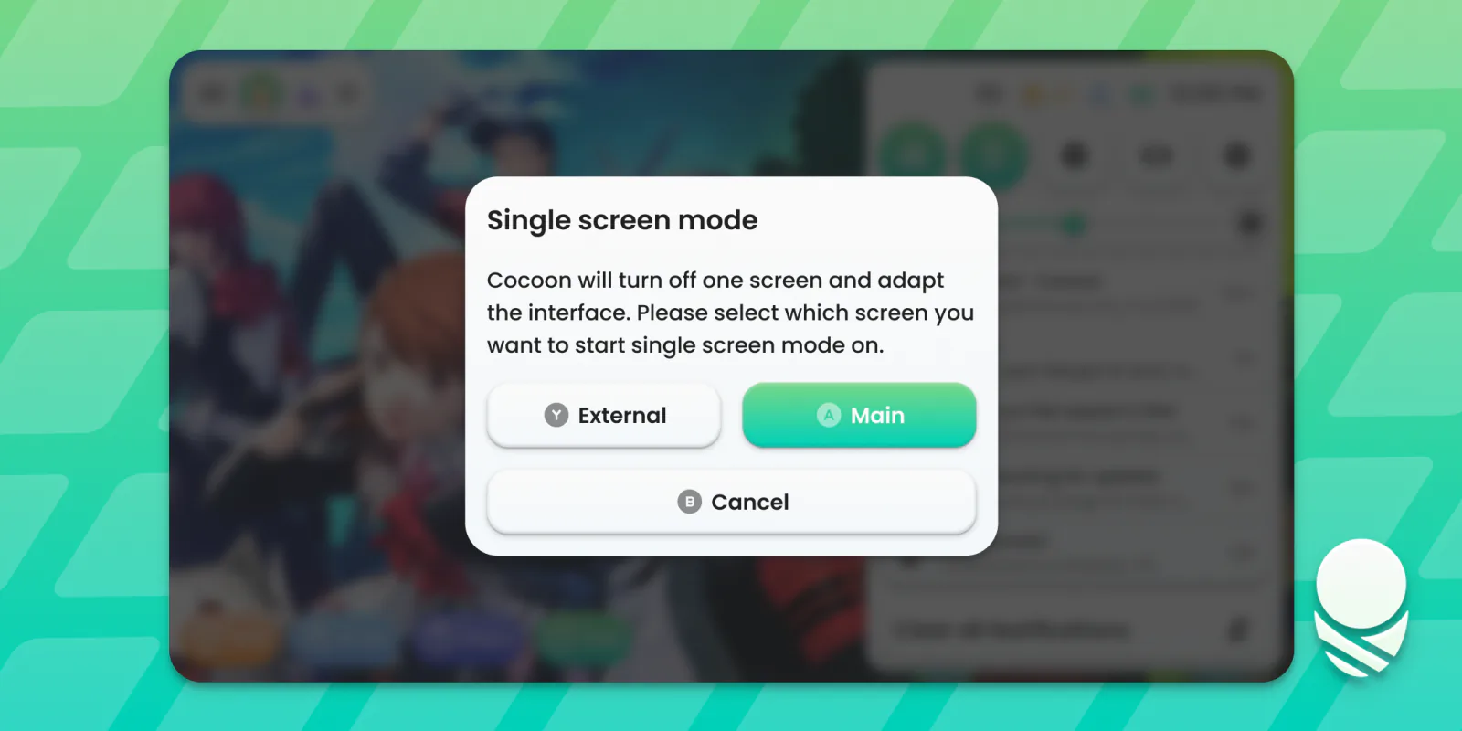 Single Screen Mode display selection on the AYN Thor