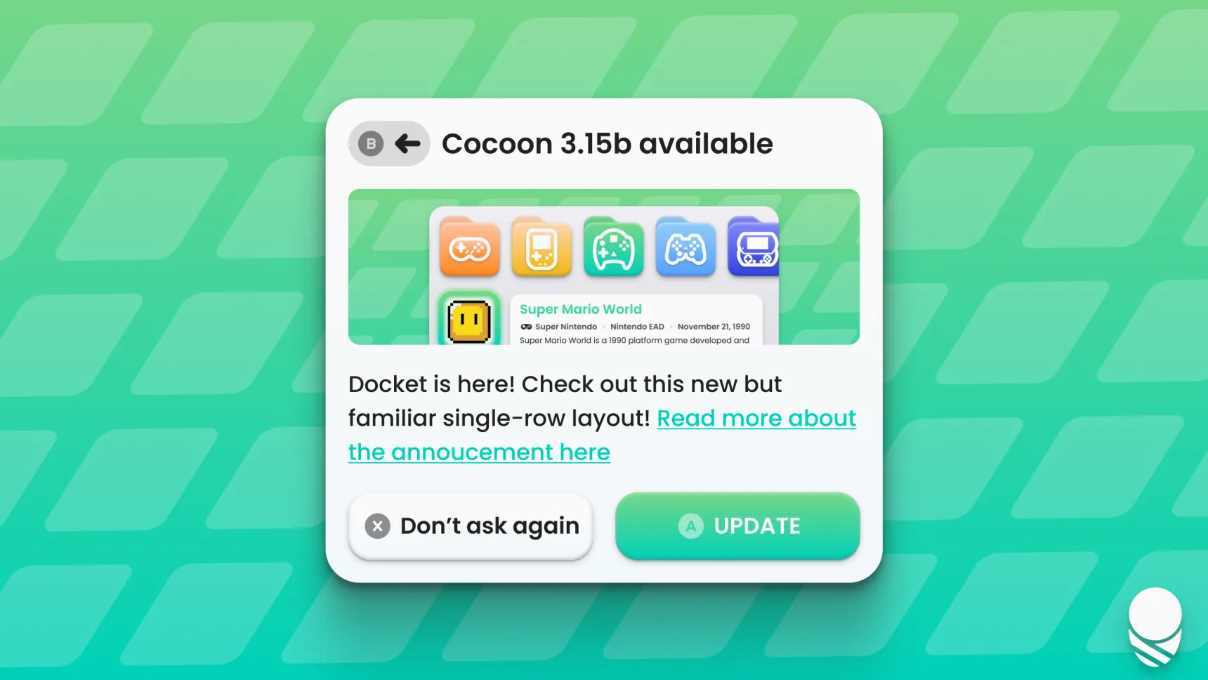 The update prompt showing what's new in a release