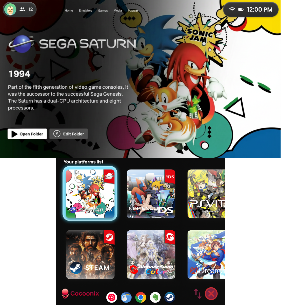 Dual-screen layout — game grid on one display and hero info on the other