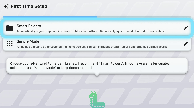 Choosing between Smart Folders and Simple Mode