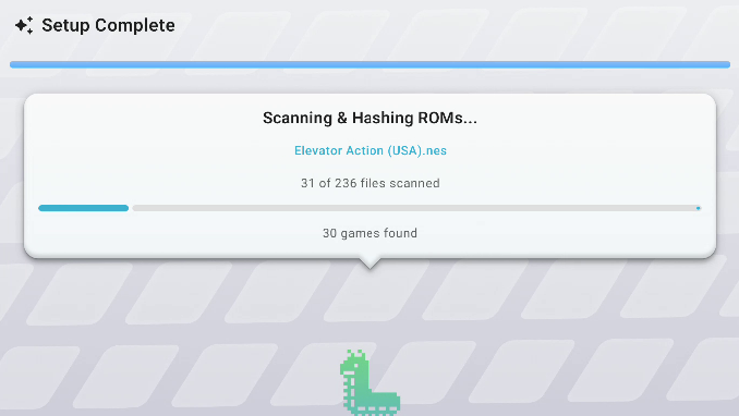 Selecting a ROM directory and scanning in progress